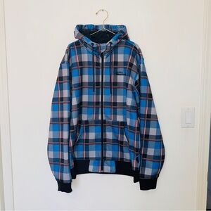 Blue Plaid Men's Ski Jacket